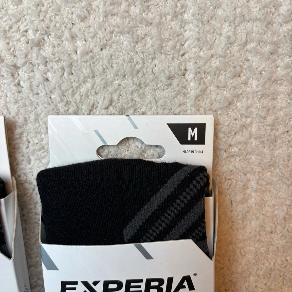 Thorlos Experia Silver Socks Unisex Med‎ Black Arch Support Cushioned Breathable